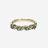 Anna – Vintage 9k Smaragd & Diamant alliance ring
