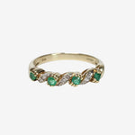 Anna – Vintage 9k Smaragd & Diamant alliance ring, Objet Dore