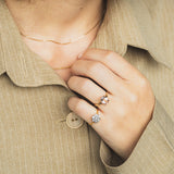 Kate - Vintage Edwardiaanse Bloem Diamant Cluster Ring 18k goud & platina