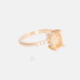 Sierra Square Ring | Citrien & Diamant