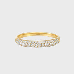 Bold Diamond Dome - Diamant Pavé Ring 14k goud, Objet Dore, Ringen