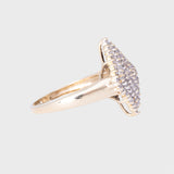 Caroline - Vintage Lozenge Light Grey Diamant Cluster Ring 9k