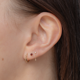 Classic Stud Piercing Granaat 14k goud