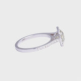 1.2ct Geel Groene Diamant Halo Ring 14k goud