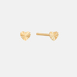 Hart Stud Earpin 14 karaat goud, Objet Dore