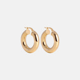 Bold Hollow Hoops 10 mm 14 karaat goud, Objet Dore