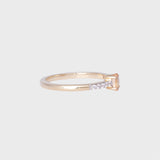 Lea - Vintage Imperial Granaat & Witte Zircoon Ring 9k
