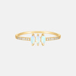 Markies Opaal en Diamant Trilogie Ring 14k goud, Objet Dore