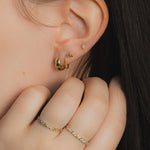 Triple Multicolor Stud Piercing 14k goud, Objet Dore