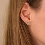 Parel & Diamant Stud Oorbel 14k goud, Objet Dore