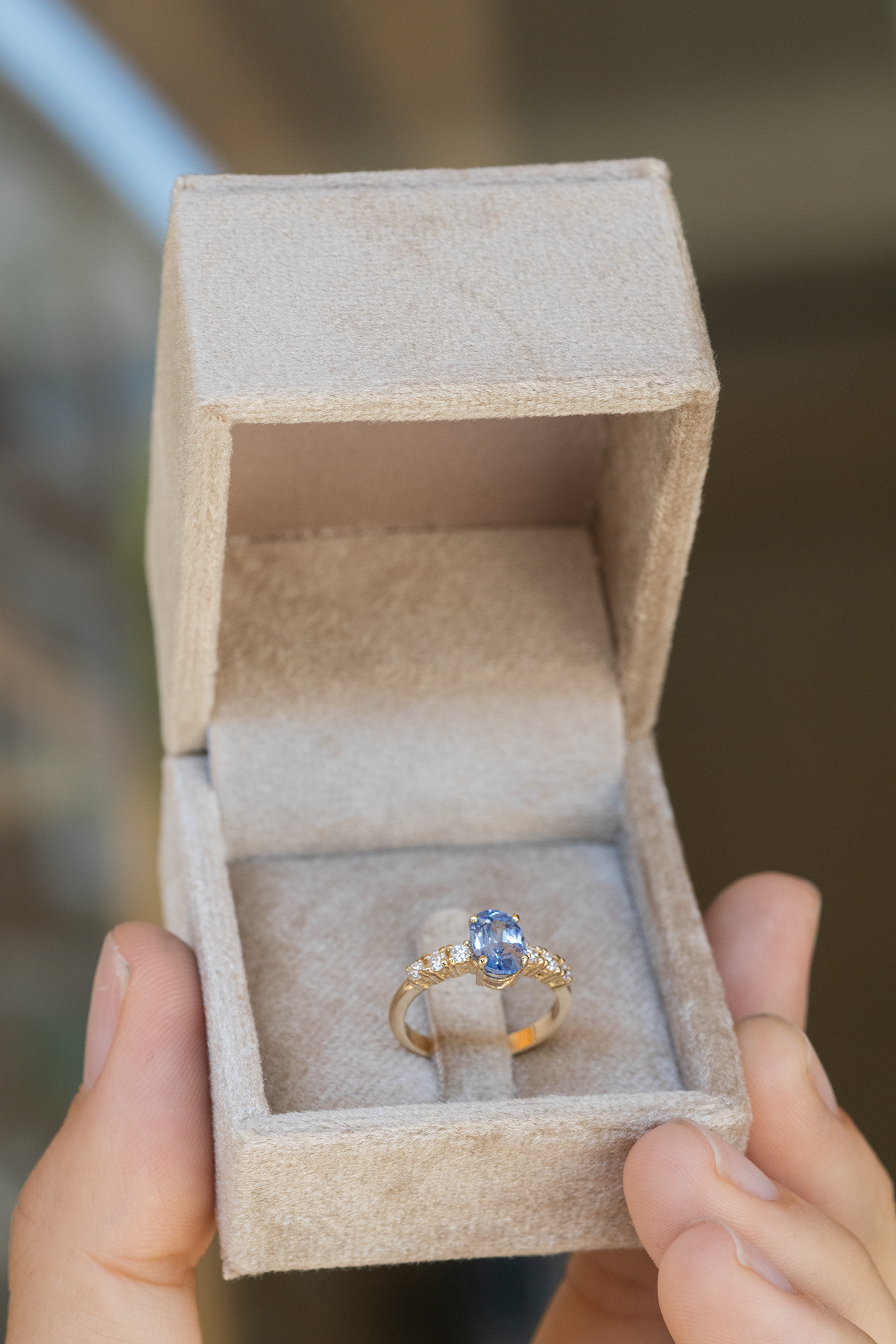 CUSTOM MADE SAPPHIRE & DIAMOND RING