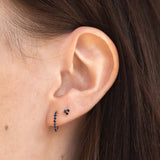 Saffier Trilogie Stud Piercing 14k goud