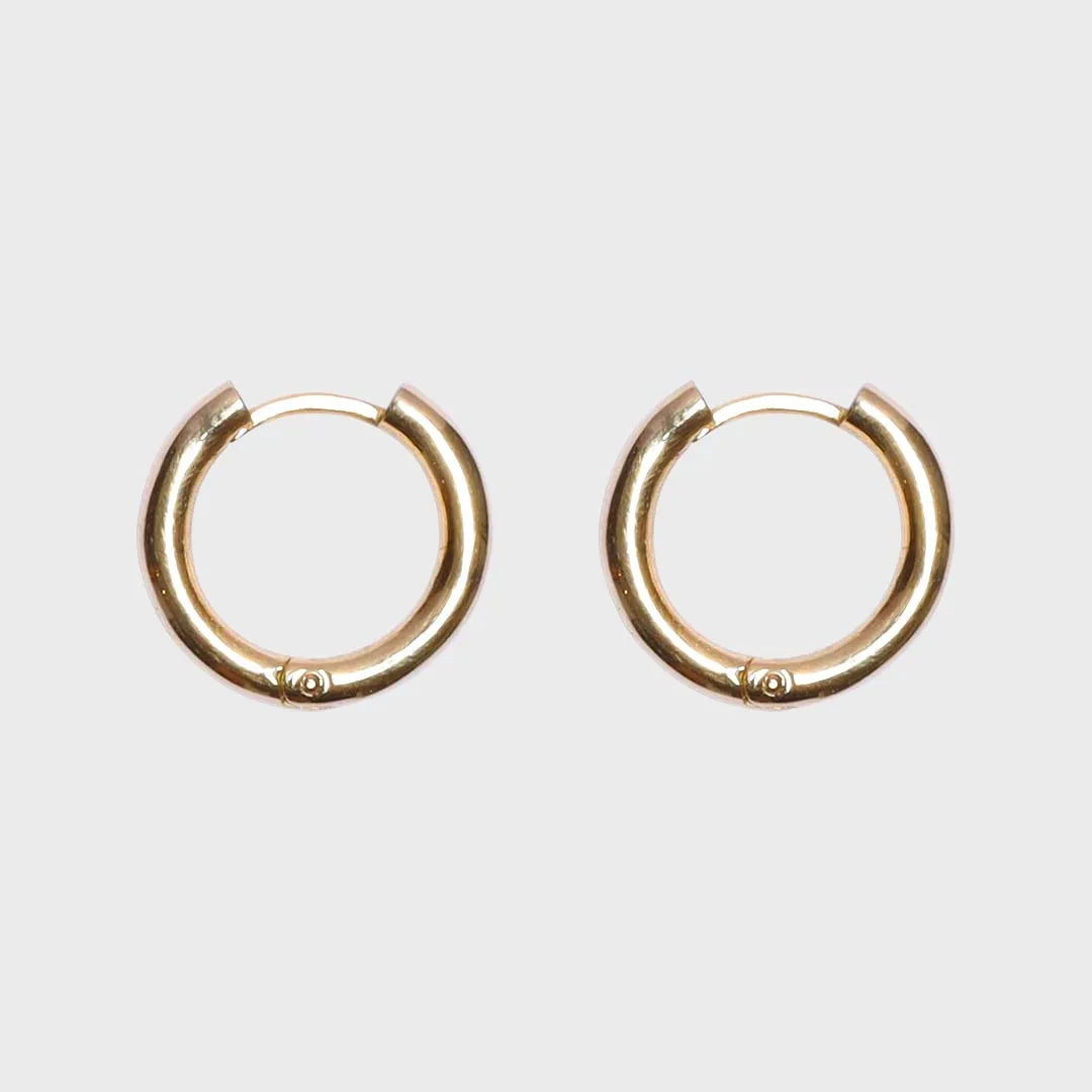 Solid Click Hoops 14k geelgoud, Objet Dore