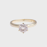 1ct Licht Bruine Diamant Solitair Ring 14k Goud