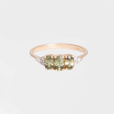 June - Vintage Sphene & Diamant Ring 9k