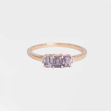 Juniper - Vintage Paarse Spinel & Baguette Diamant Ring 9k