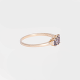 Juniper - Vintage Paarse Spinel & Baguette Diamant Ring 9k