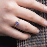 Tanzaniet & Diamant Eye-Catcher Ring 18k goud