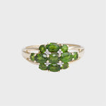 Mary - Vintage Groene (Chroom) Toermalijn & Diamant cluster 9k goud, Objet Dore