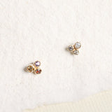 Triple Multicolor Stud Piercing 14k goud