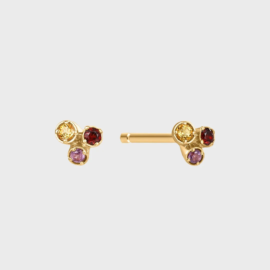 Triple Multicolor Stud Piercing 14k goud, Objet Dore