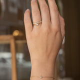 Rose Schakel Armband Diamant - 14k geelgoud