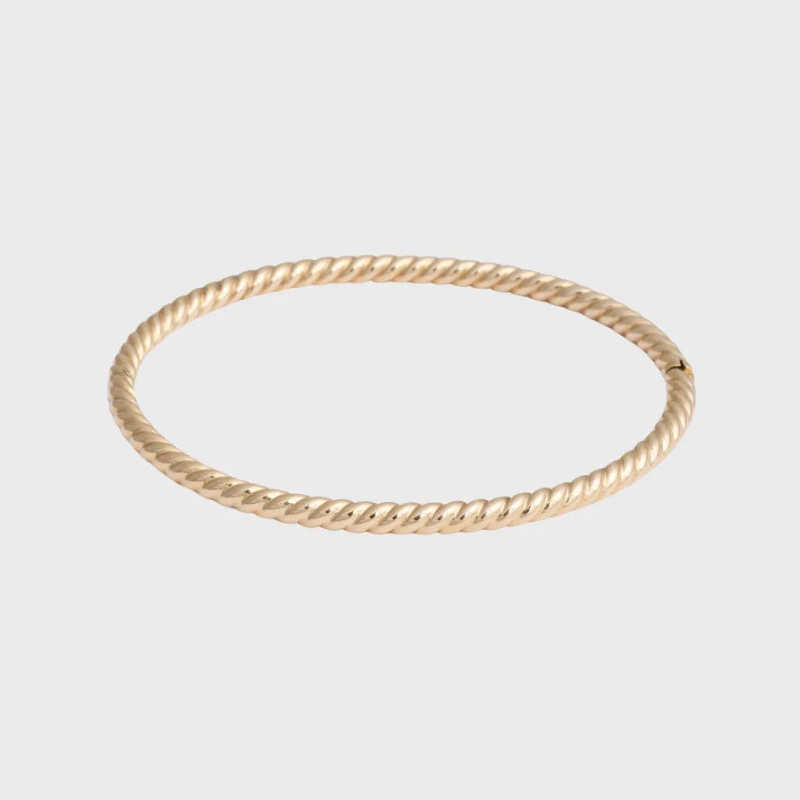 Twisted Bangle Armband 3,5mm 14k geelgoud, Objet Dore