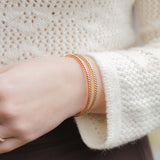 Twisted Bangle Armband 3,5mm 14k rosé goud