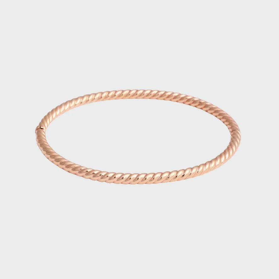 Twisted Bangle Armband 3,5mm 14k rosé goud, Objet Dore