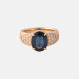Blauwe Saffier Cocktail Diamant Ring 18 karaat goud