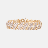 Art Nouveau Stijl Diamant 9.29ct Pavé Tennisarmband 14k goud