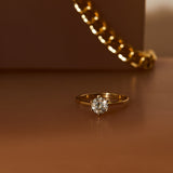 Licht Gele Briljant geslepen Diamant Solitaire Ring 14 karaat goud