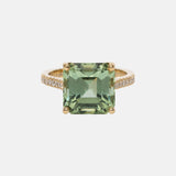 Groene Toermalijn & Diamant Alliance Ring 14 karaat goud