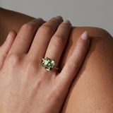 Groene Toermalijn & Diamant Alliance Ring 14 karaat goud