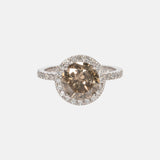 6.64ct Fancy Brown Diamant & Witte Diamant Entourage Ring 14 karaat goud