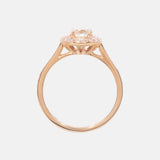 Wit Briljant Geslepen Diamant Halo Ring 14 karaat goud