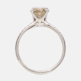 Groengele Briljant Geslepen Diamanten Pave Ring 14 karaat goud