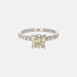 1.88ct Lichtgroene Diamant Solitaire Ring 14k Witgoud