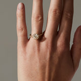 Wit Briljant Geslepen Diamant Halo Pave Ring 14 karaat goud