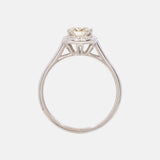 Licht Gele Briljant Geslepen Diamanten Halo Ring 14 karaat goud