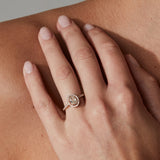 Ovaal Geslepen Diamanten Halo Pave Ring 14 karaat goud