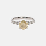 Geel Briljant Geslepen Diamanten Pave Ring 14 karaat goud