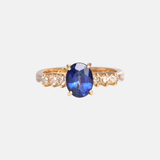 Saffier & Diamant Eye-Catcher Ring 18k goud